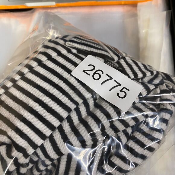 LulaRoe Dress Women 2XS Black Striped Shift Midi Short Sleeve Round Neck Rayon - Picture 10 of 10